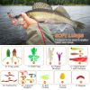 375Pcs Fishing Baits and Tackle Box Saltwater Freshwater Fishing Lures Kit Lifelike Popper Crankbaits Crickets Frogs Spoon Lures Maggots