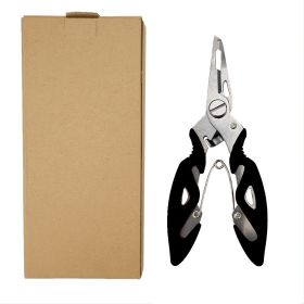 Stainless Steel Multi-function Lure Pliers; Portable Fishing Scissors; Fish Control Hook Tool (Color: Black)