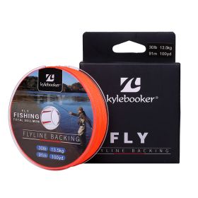 Kylebooker Fly Line Backing Line 20/30LB 100/300Yards Orange Braided Fly Fishing Line (Length: 300YDS, Line Size: 20LB)